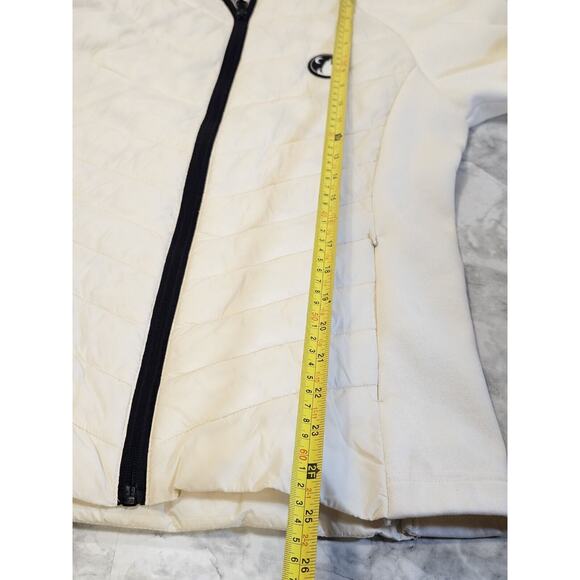 ZYIA Active Courchevel Fleece Hybrid Jacket Size SMALL Cream Activewear Coat - Picture 15 of 16